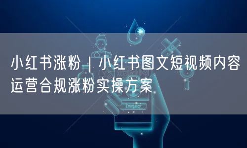 小红书涨粉秘籍：图文短视频合规运营实操方案