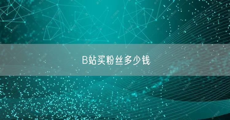 B站买粉丝多少钱