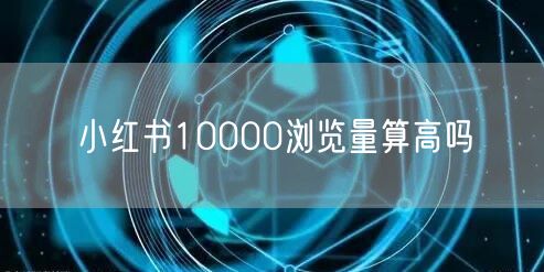 小红书10000浏览量算高吗