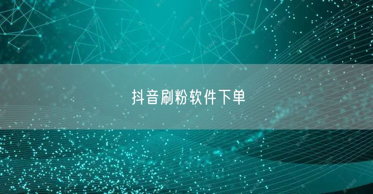 抖音刷粉软件下单
