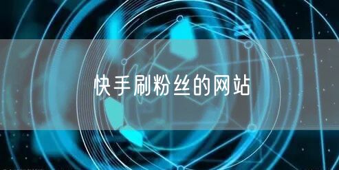 快手刷粉丝的网站