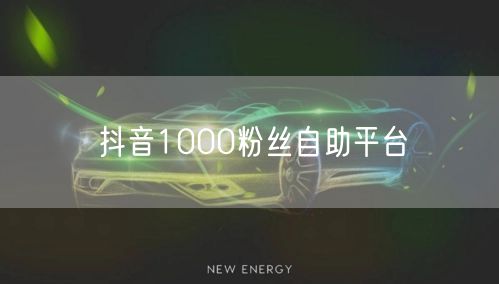抖音1000粉丝自助平台