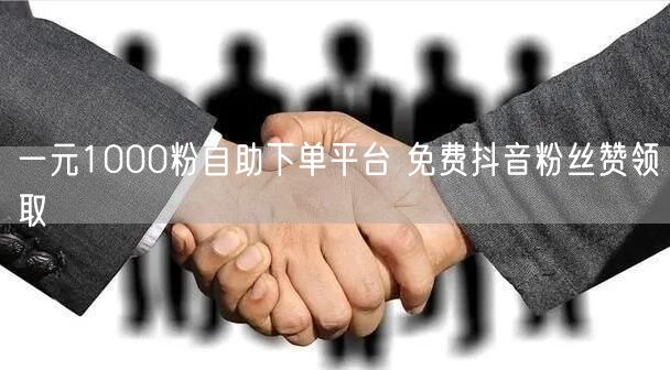 一元1000粉自助下单平台 免费抖音粉丝赞领取