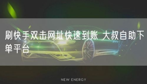 刷快手双击网址快速到账 大叔自助下单平台
