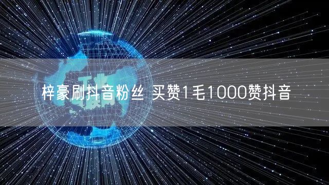 梓豪刷抖音粉丝 买赞1毛1000赞抖音