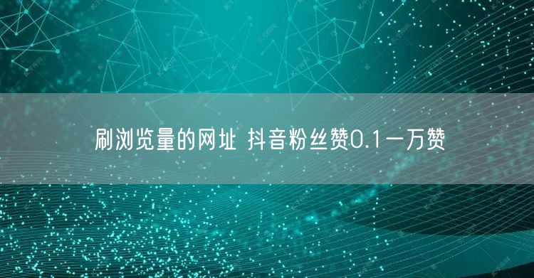 刷浏览量的网址 抖音粉丝赞0.1一万赞