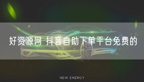 好资源网 抖音自助下单平台免费的