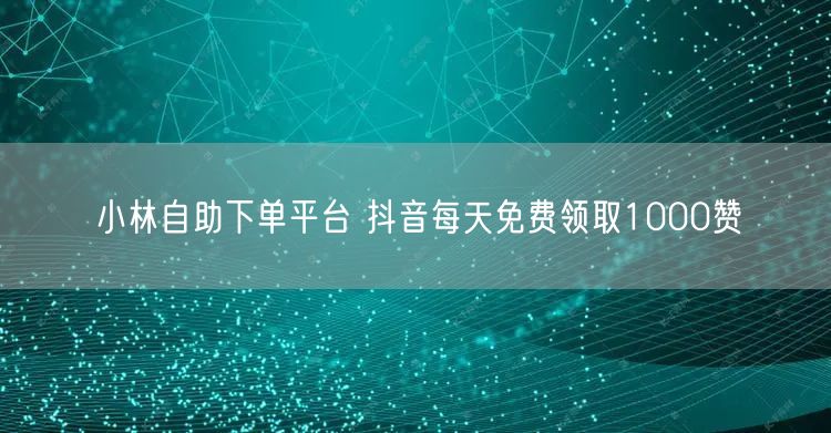 小林自助下单平台 抖音每天免费领取1000赞