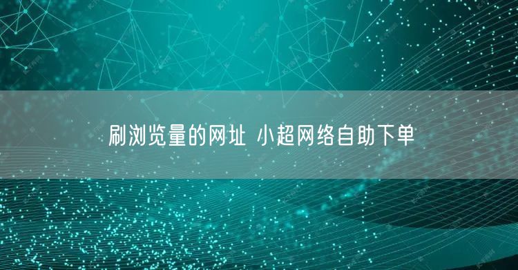 刷浏览量的网址 小超网络自助下单