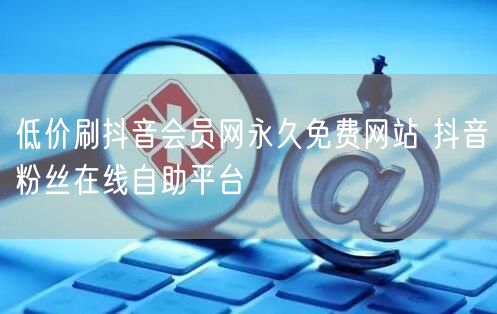 低价刷抖音会员网永久免费网站 抖音粉丝在线自助平台