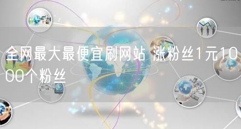 全网最大最便宜刷网站 涨粉丝1元1000个粉丝