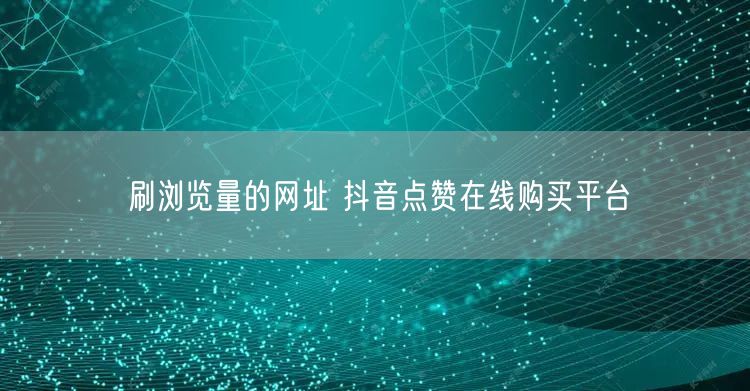 刷浏览量的网址 抖音点赞在线购买平台