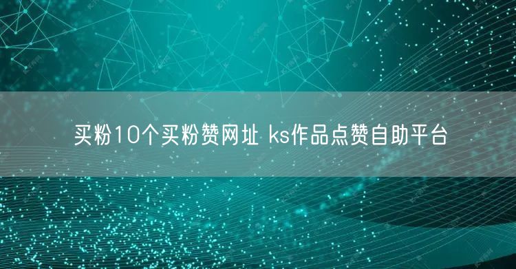 买粉10个买粉赞网址 ks作品点赞自助平台