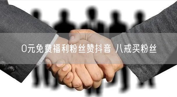 0元免费福利粉丝赞抖音 八戒买粉丝