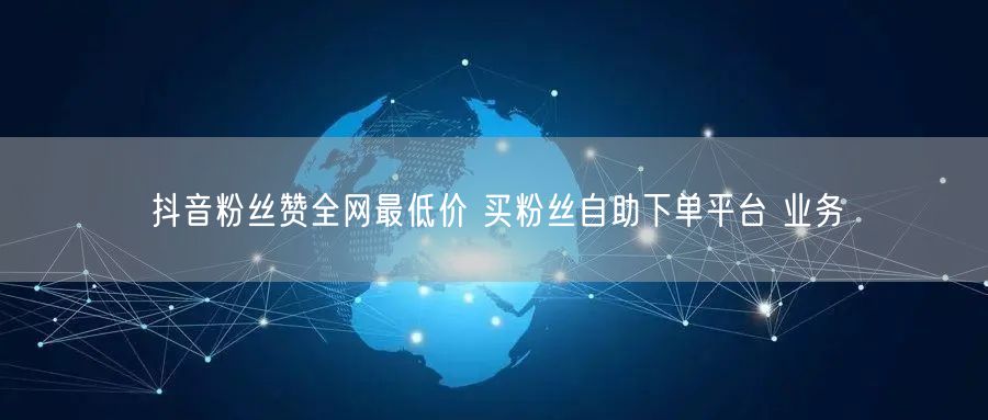 抖音粉丝赞全网最低价 买粉丝自助下单平台 业务