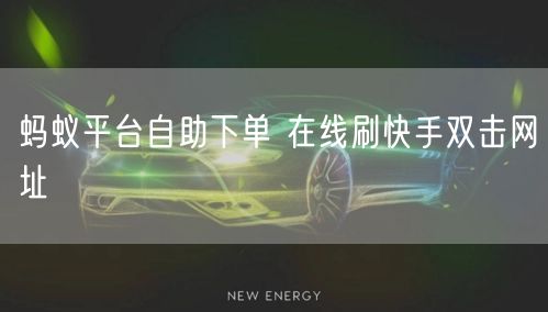 蚂蚁平台自助下单 在线刷快手双击网址