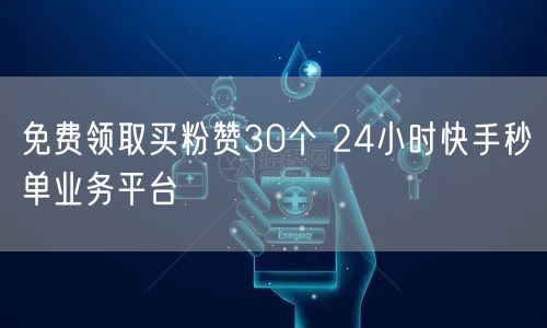 免费领取买粉赞30个 24小时快手秒单业务平台