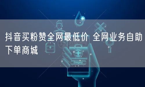 抖音买粉赞全网最低价 全网业务自助下单商城