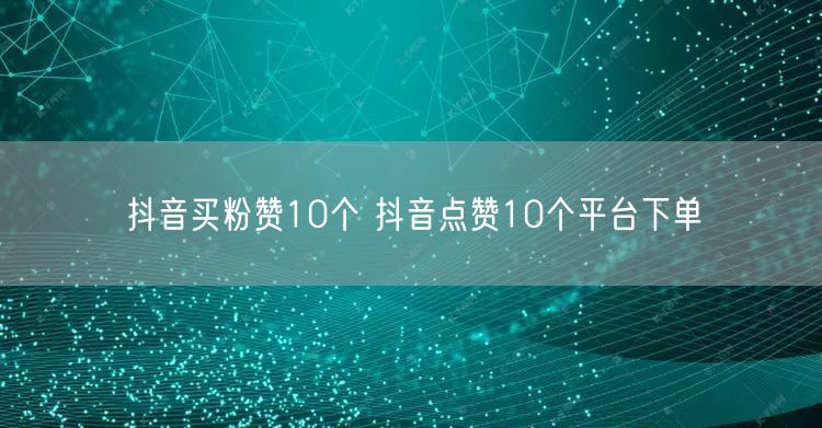 抖音买粉赞10个 抖音点赞10个平台下单